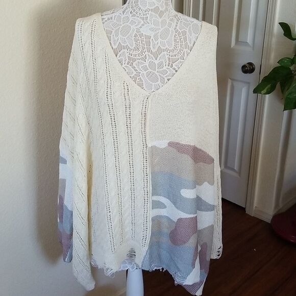 POL Lightweight Camo Sweater Top - Picture 1 of 8